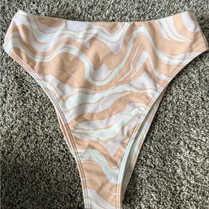Stylish Tan and White Swirl Bikini Bottom